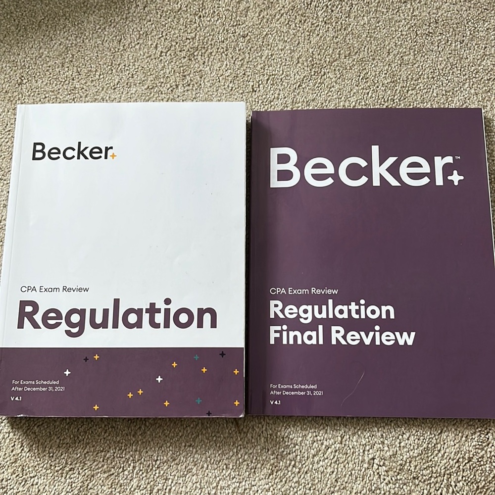 Becker CPA Exam REG review & final review books